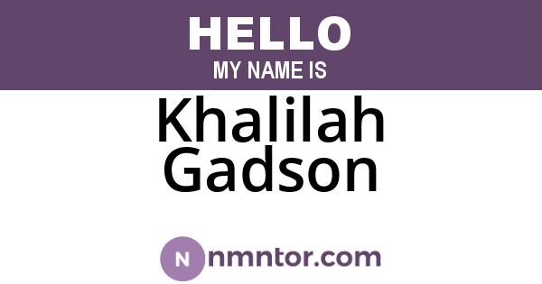 Khalilah Gadson
