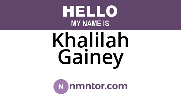 Khalilah Gainey