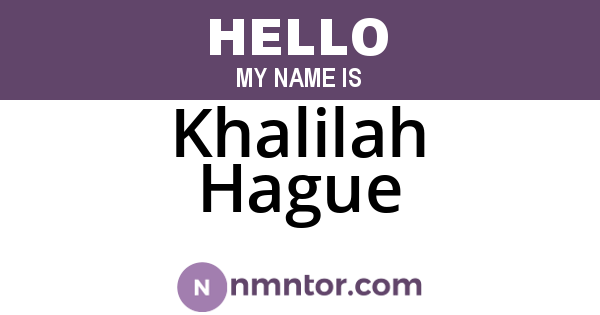 Khalilah Hague