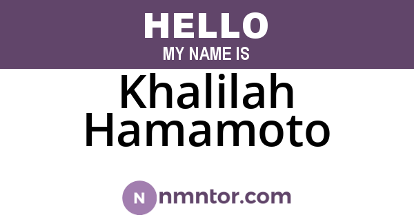Khalilah Hamamoto