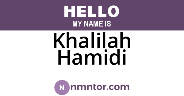 Khalilah Hamidi