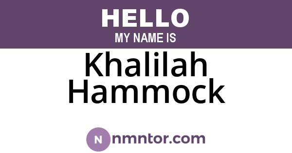 Khalilah Hammock