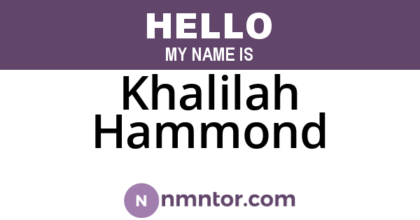 Khalilah Hammond