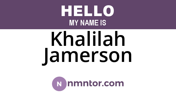 Khalilah Jamerson