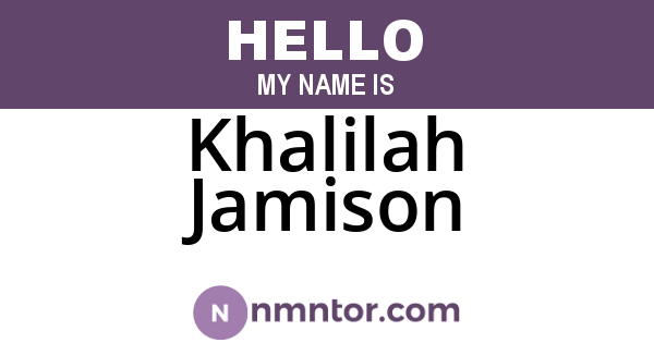 Khalilah Jamison