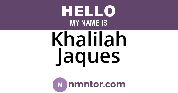 Khalilah Jaques