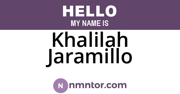 Khalilah Jaramillo