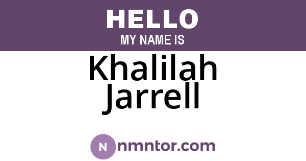 Khalilah Jarrell