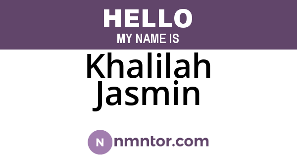 Khalilah Jasmin