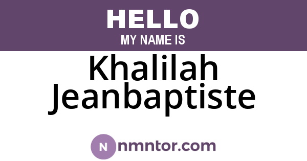 Khalilah Jeanbaptiste