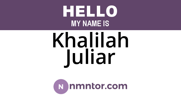 Khalilah Juliar
