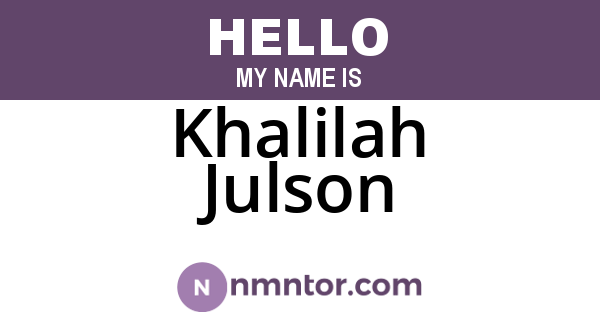 Khalilah Julson