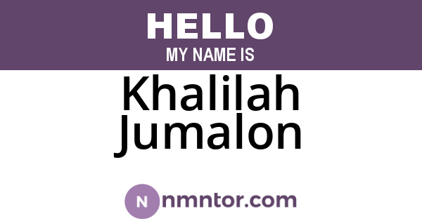 Khalilah Jumalon