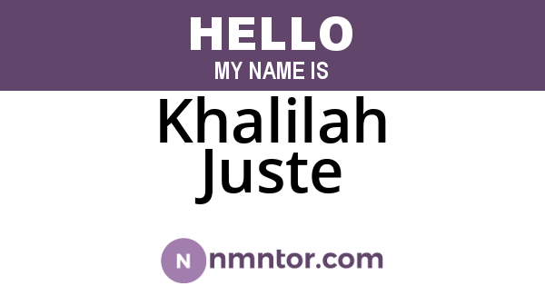 Khalilah Juste