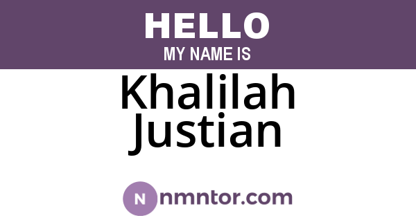 Khalilah Justian