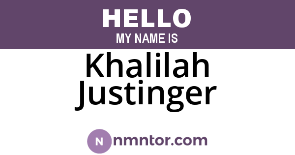Khalilah Justinger