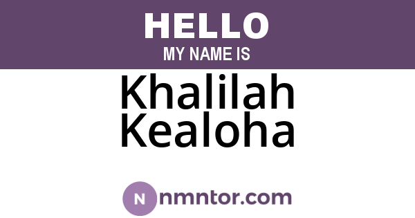 Khalilah Kealoha