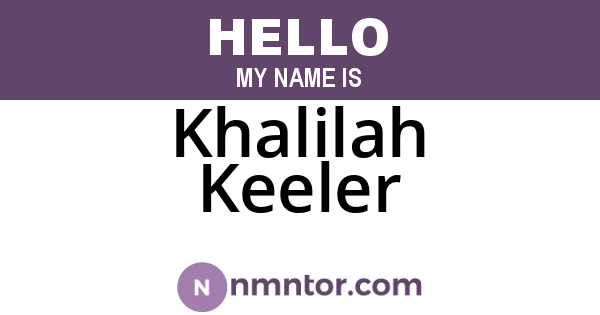 Khalilah Keeler