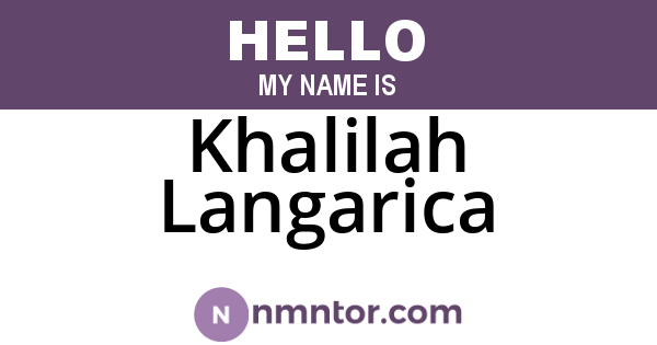 Khalilah Langarica