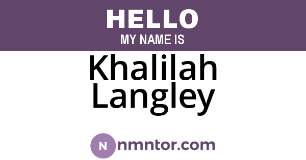 Khalilah Langley