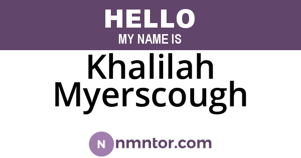 Khalilah Myerscough