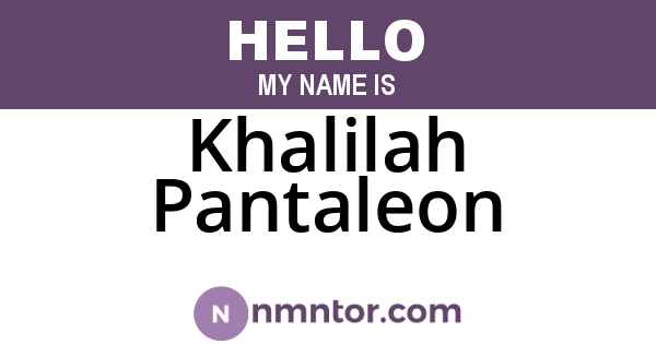 Khalilah Pantaleon