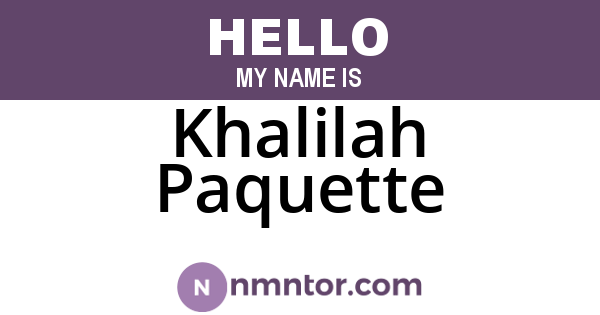 Khalilah Paquette