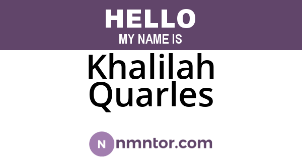 Khalilah Quarles