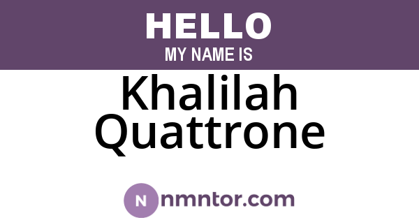 Khalilah Quattrone