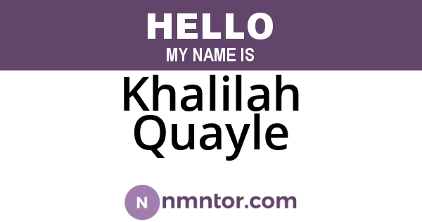 Khalilah Quayle