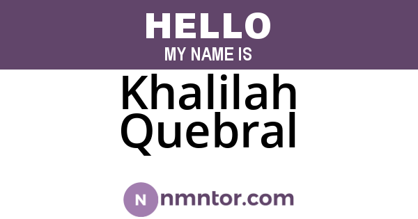 Khalilah Quebral