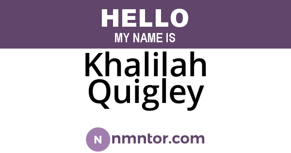 Khalilah Quigley