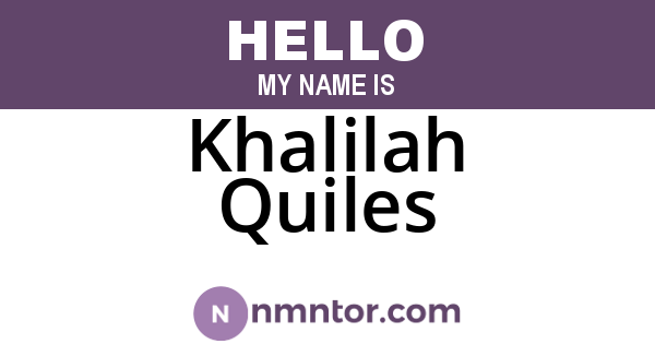 Khalilah Quiles