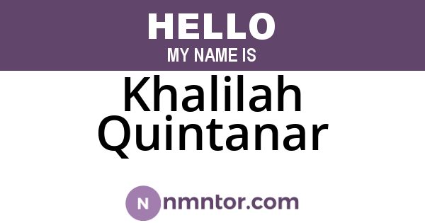Khalilah Quintanar