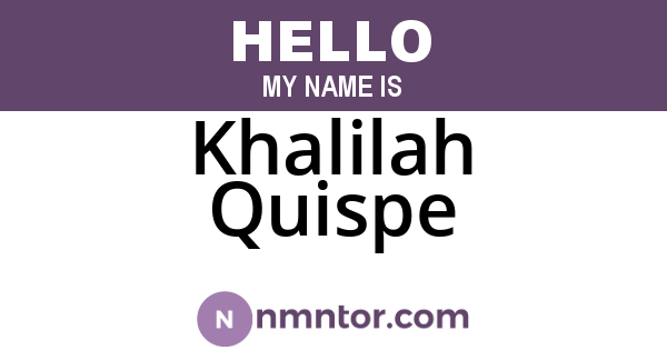 Khalilah Quispe