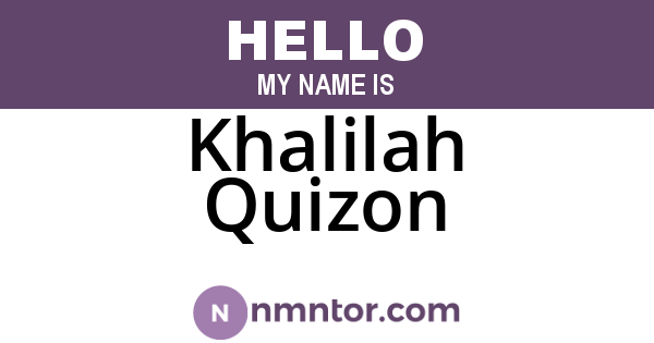 Khalilah Quizon