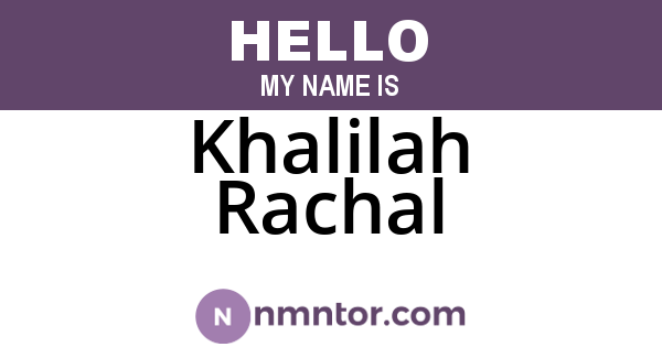 Khalilah Rachal