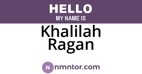 Khalilah Ragan