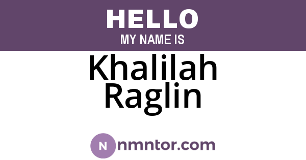 Khalilah Raglin