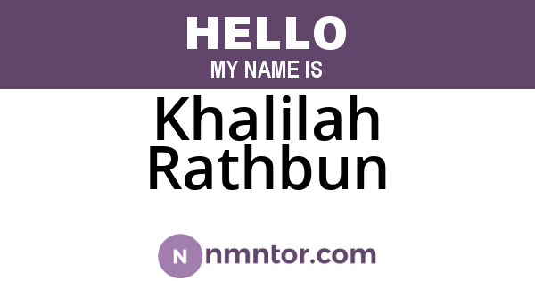 Khalilah Rathbun