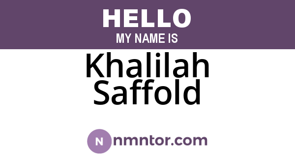 Khalilah Saffold