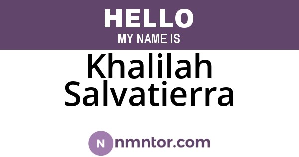 Khalilah Salvatierra