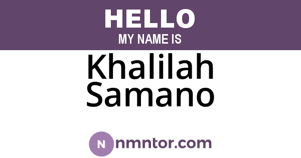 Khalilah Samano