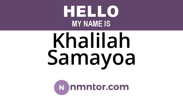 Khalilah Samayoa