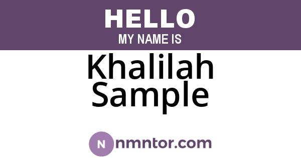 Khalilah Sample