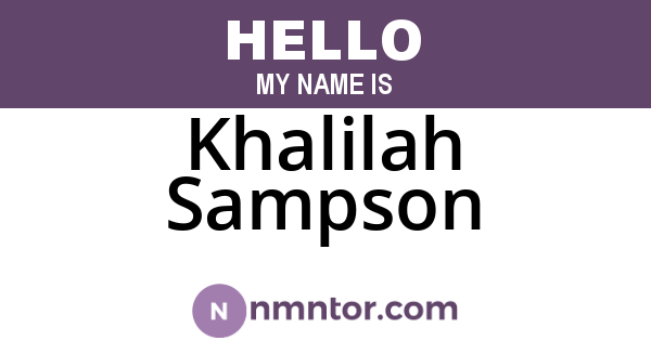 Khalilah Sampson