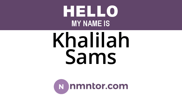 Khalilah Sams