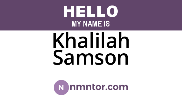 Khalilah Samson