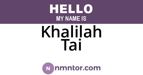 Khalilah Tai