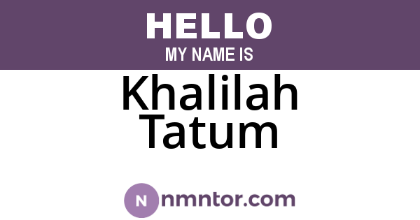 Khalilah Tatum